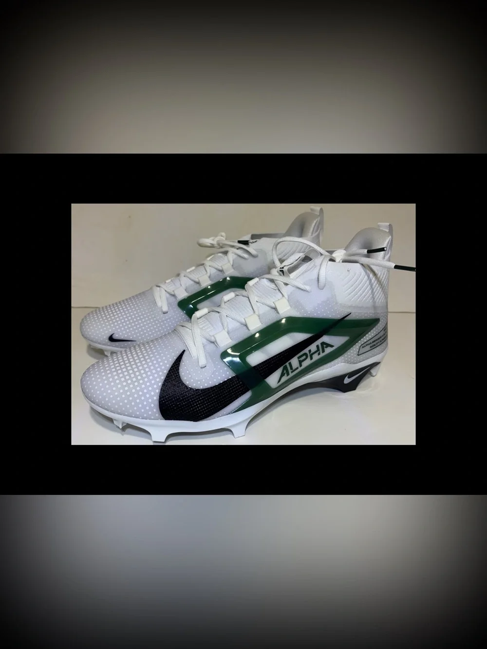 Nike Alpha Menace Pro 4 TB P Football Cleats White Green Size 13.5 NEW NO BOX!